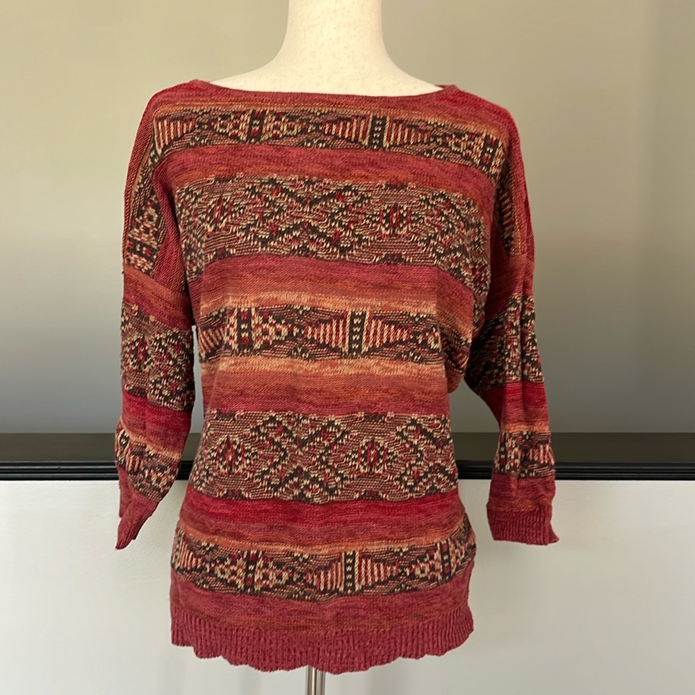 Chaps Aztec /‎ Southwestern Print Sweater / SZ 1X